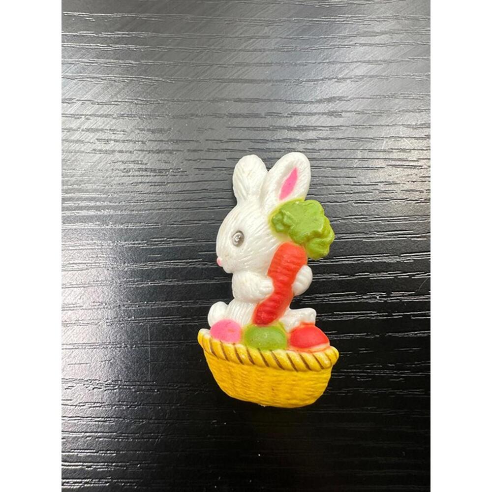 Vintage Norcross Easter Bunny Carrot Basket Brooch Pin Spring Holiday Jewelry